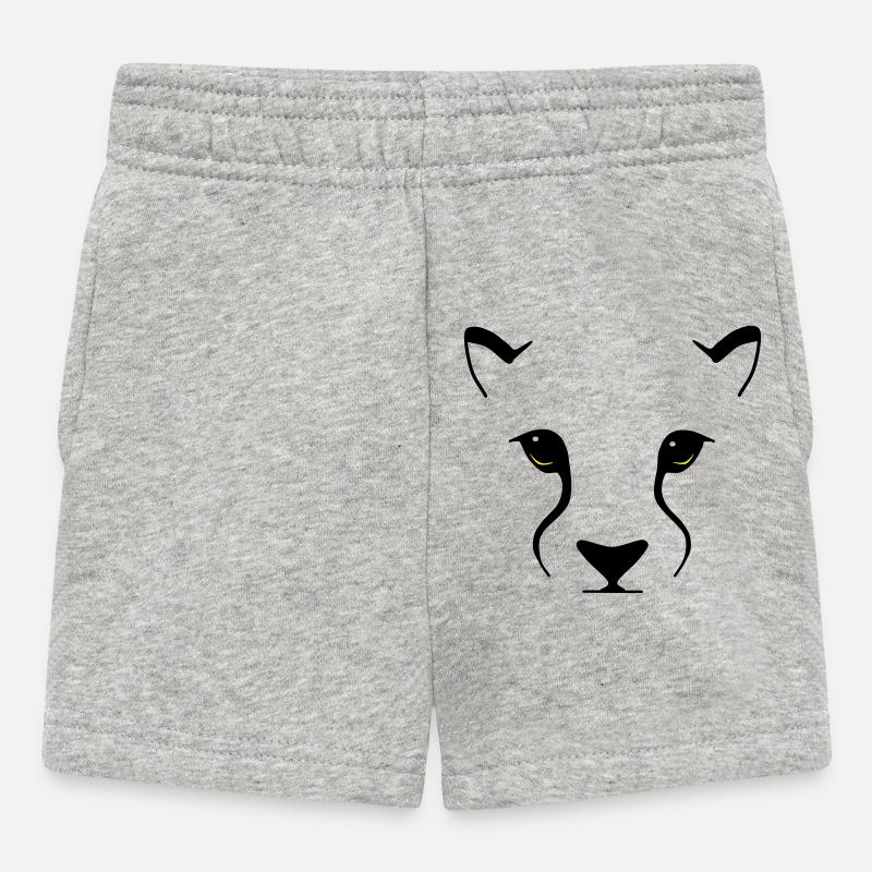 Big cat gaze – elegance with bite - Baby Shorts - heather grey