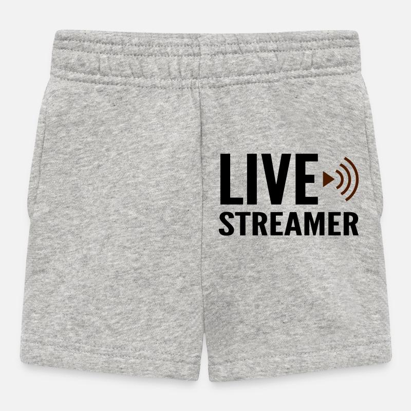 Streamer live streamer - Baby Shorts - heather grey