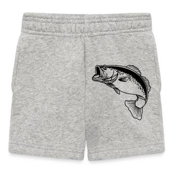 Fisch transparentes Logo für Fischer - Baby Shorts - Grau meliert - Vorne