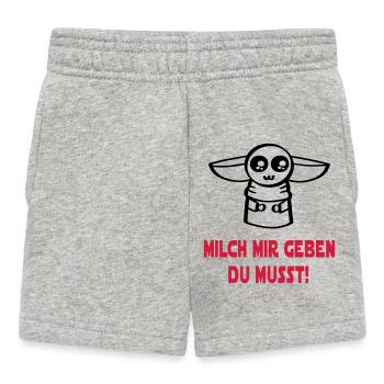 Baby Milch Fläschen - Baby Shorts - Grau meliert - Vorne