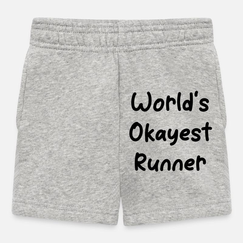World's okayest Runner - Baby Shorts - Grau meliert