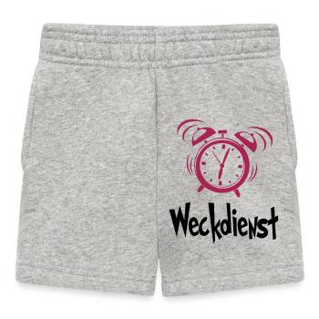 Baby Wecker Weckdienst Frühaufsteher Nachtaktiv - Baby Shorts - Grau meliert - Vorne