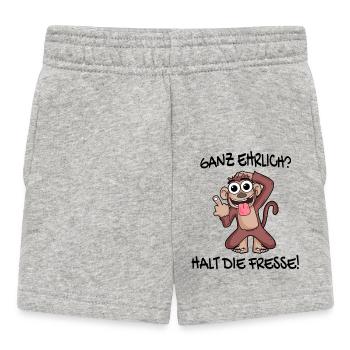 Ganz ehrlich halt die Fresse Affe - Baby Shorts - Grau meliert - Vorne