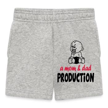 Baby Mom Dad Mom Dad Production - Baby Shorts - heather grey - Front