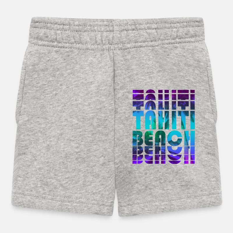 Tahiti Beach Palmen Design / Idée cadeau - Short Bébé - gris chiné
