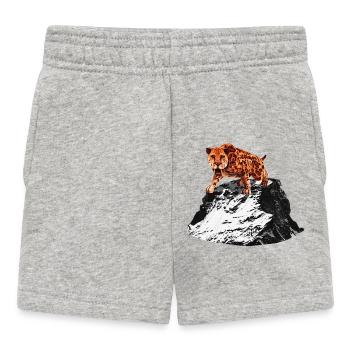 smilodon, raubkatze männer, Säbelzahntiger, Urzeit - Baby Shorts - Grau meliert - Vorne