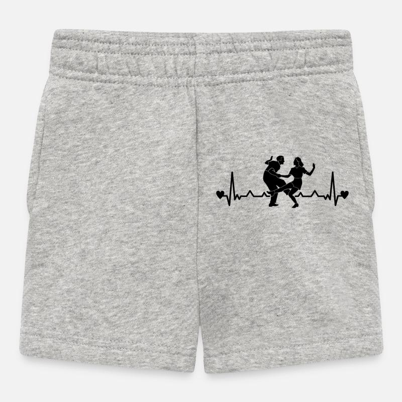 Boogie Woogie Danse couple heartbeat - Short Bébé - gris chiné