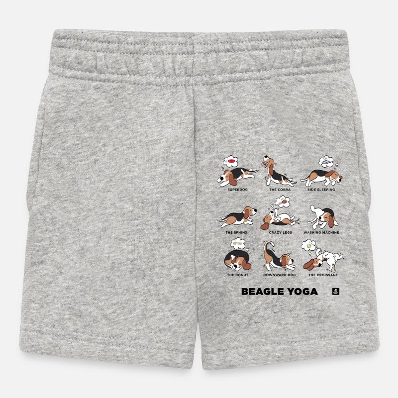 BEAGLE YOGA - Short Bébé - gris chiné