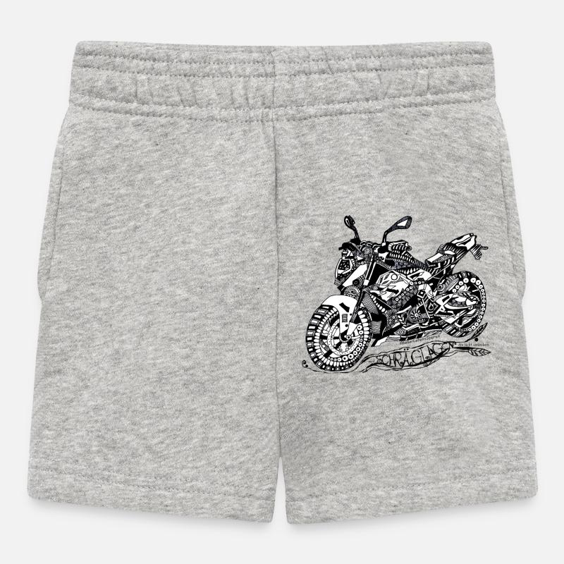 Bikerspruch - Baby Shorts - Grau meliert