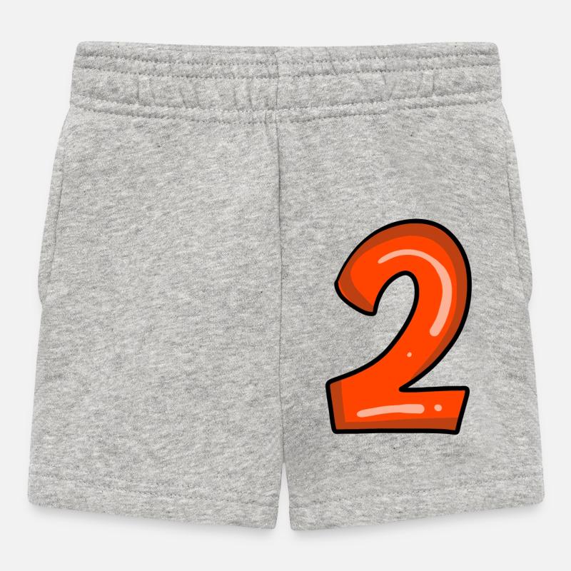 2 rouge - Short Bébé - gris chiné