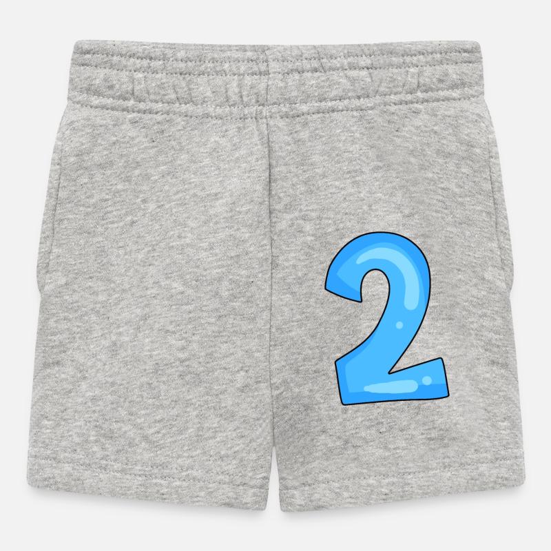 2 bleu - Short Bébé - gris chiné