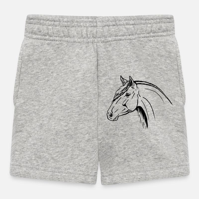 Portrait d’étalon espagnol - Short Bébé - gris chiné
