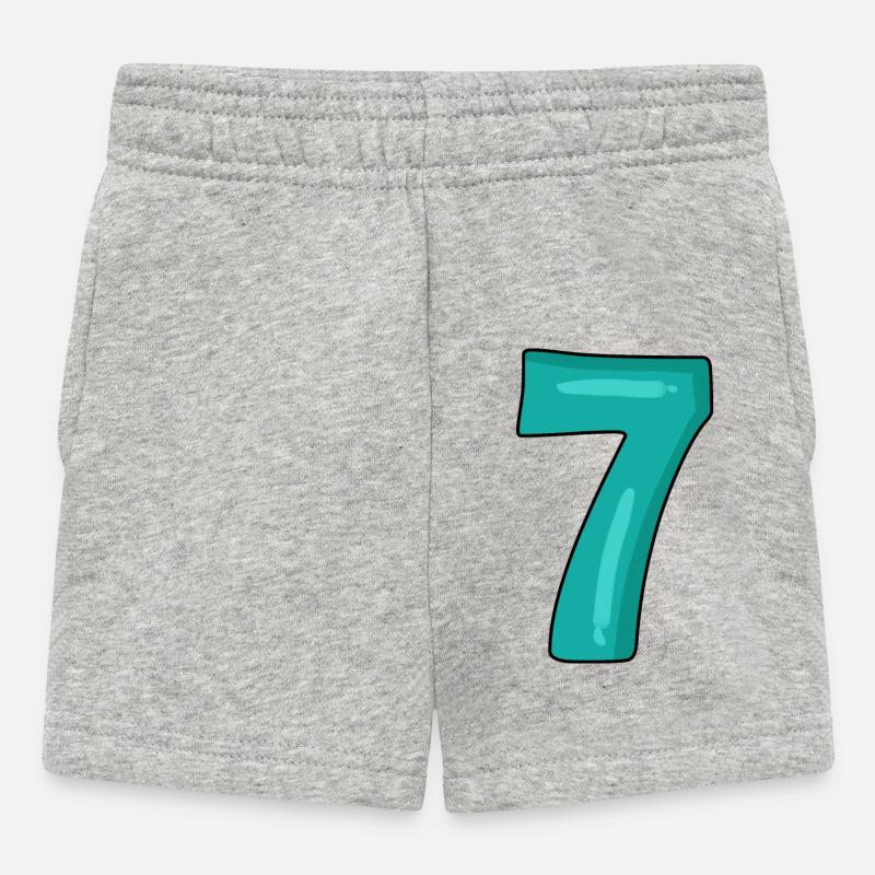 Nummer 7 - Baby Shorts - Grau meliert