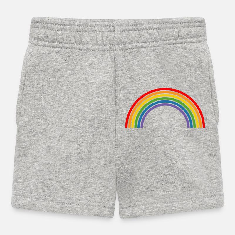 Rainbow - Baby Shorts - heather grey