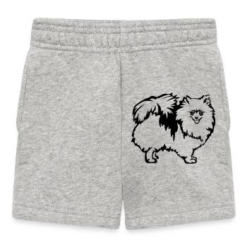 Dwarf spitz - Baby Shorts - heather grey - Front