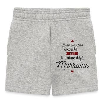 Je t'aime déjà marraine - Short Bébé - gris chiné - Devant