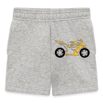 Motorrad Bike Chopper Moped Rolle - Baby Shorts - Grau meliert - Vorne