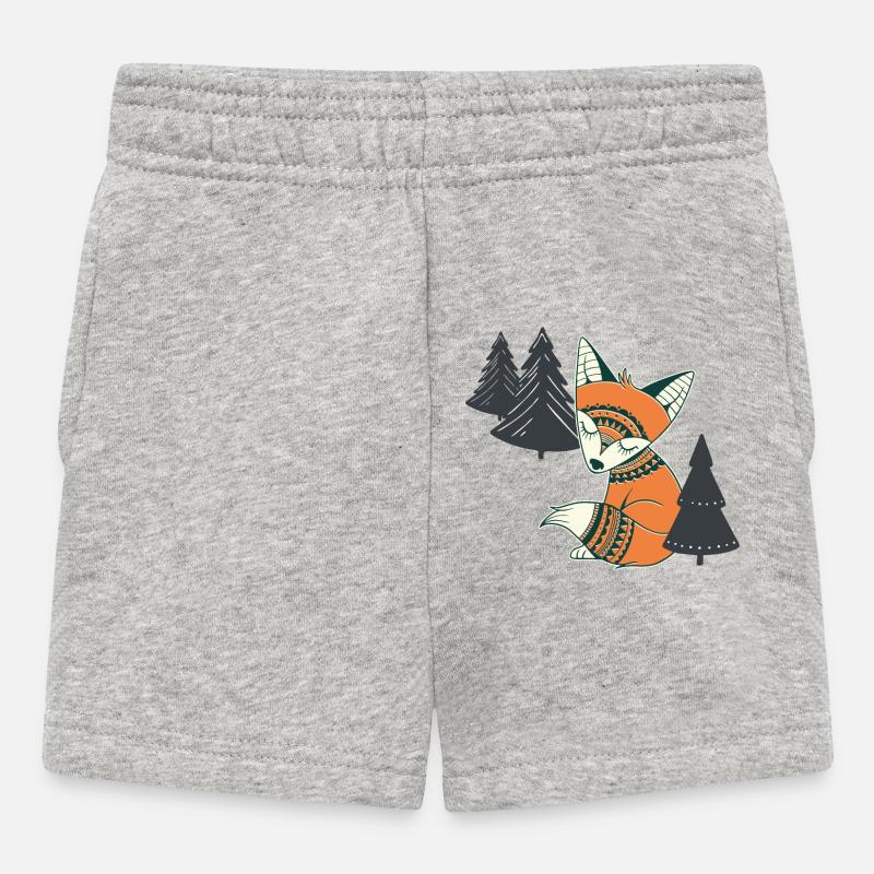 Magical forest fox - Baby Shorts - heather grey