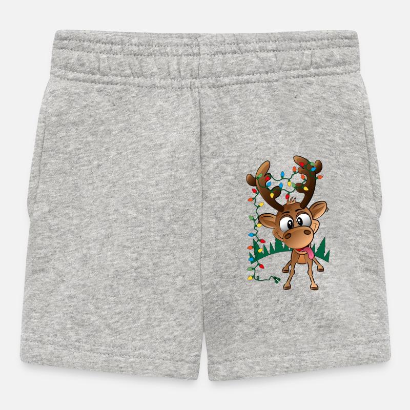 Rodolphe de renne de Noël avec lumières led - Short Bébé - gris chiné