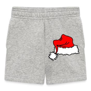 Chapeau de Noël rouge - Short Bébé - gris chiné - Devant