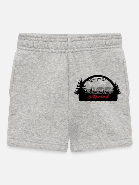 Switzerland Scherenschnitt - Baby Shorts - Grau meliert