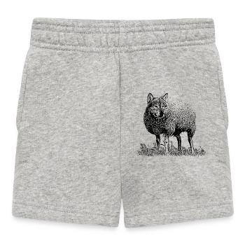 Loup déguisé en mouton - Short Bébé - gris chiné - Devant