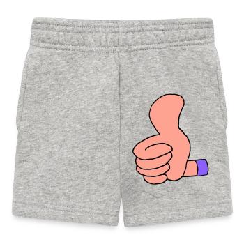 Pouce vers le haut (manche violette) - Short Bébé - gris chiné - Devant