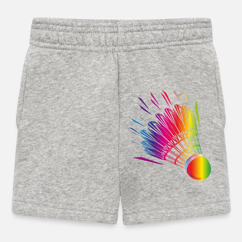 dessin de badminton coloré de badminton - Short Bébé - gris chiné