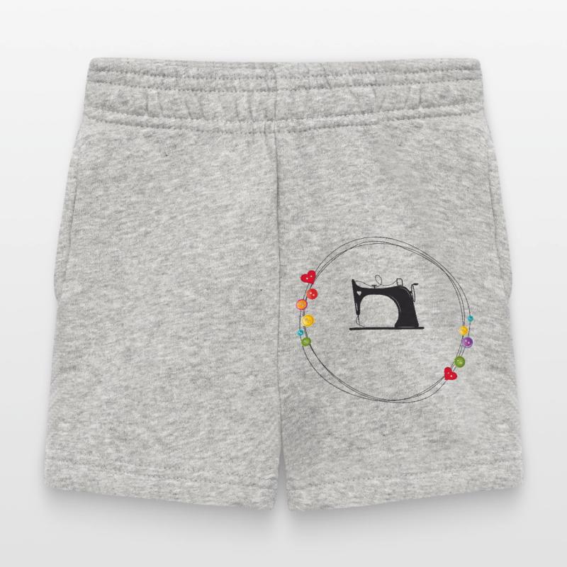 nostalgic stylized sewing machine with buttons Baby Shorts