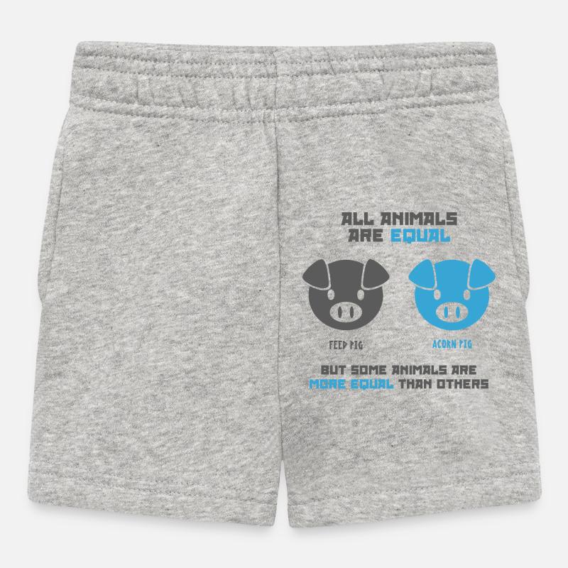 Futterschwein, Eichelschwein - Baby Shorts - Grau meliert