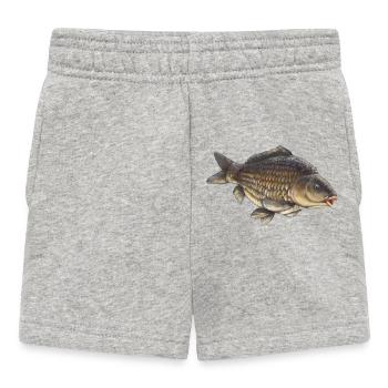 Übliches Karpfenfischen-Design Realistischer Karpfen - Baby Shorts - Grau meliert - Vorne