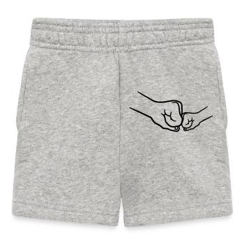 Child 2 fists - Baby Shorts - heather grey - Front