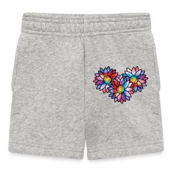 Sunflowers coloured - Baby Shorts - heather grey - Front