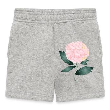 Un hortensia rose délicat - Fleur fascinante - Short Bébé - gris chiné - Devant