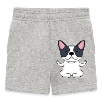 Yoga Dog French Bulldog - Baby Shorts - heather grey - Front