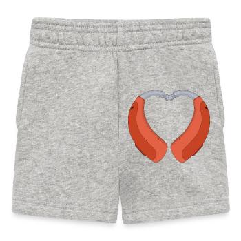 Heart Shaped Hearing Aid - Baby Shorts - heather grey - Front