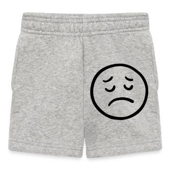 Sad face with thoughtful look - Baby Shorts - heather grey - Front