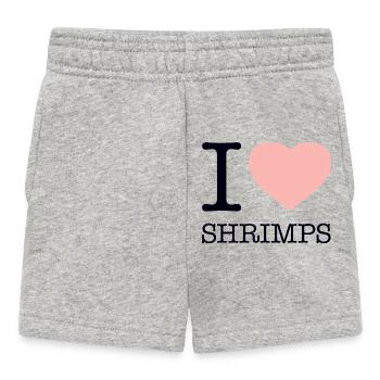 J’ADORE LES CREVETTES - Short Bébé - gris chiné - Devant