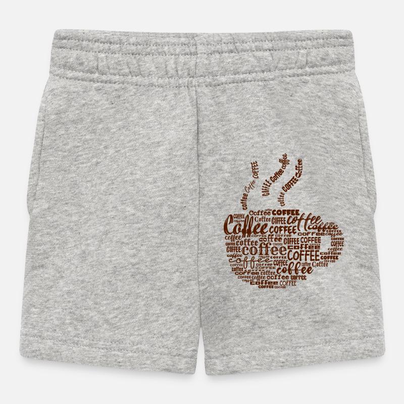 Tasse de café Café Buveur de café Amateurs de café - Short Bébé - gris chiné