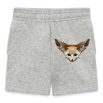 fuchskleidung mädchen, Wüstenfuchs gesicht - Baby Shorts - Grau meliert - Vorne