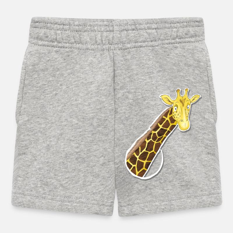la girafe à l’air - Short Bébé - gris chiné