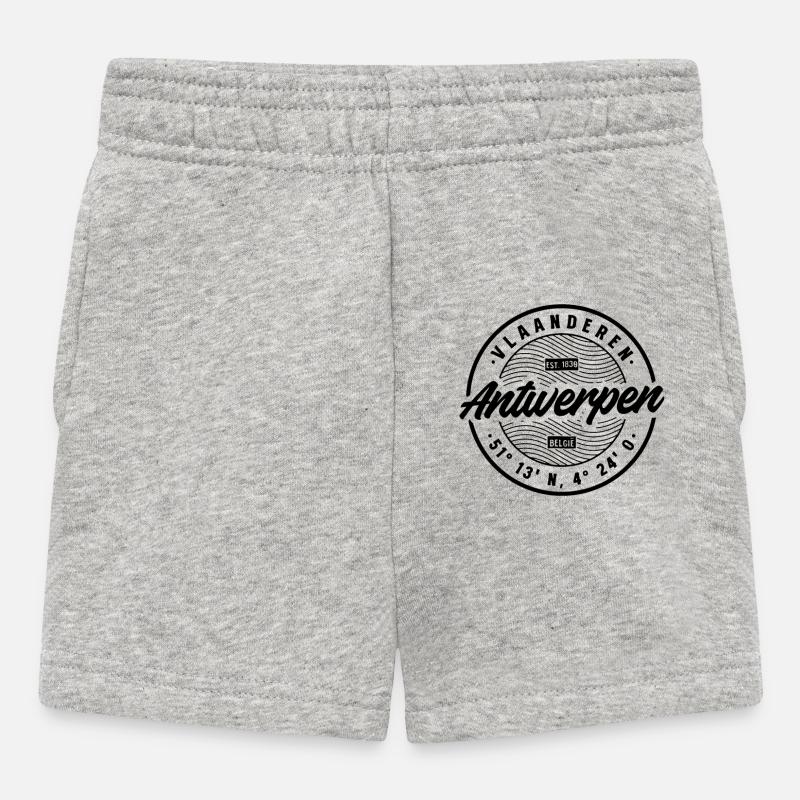 Antwerpen Retro Badge - Baby Shorts - Grau meliert