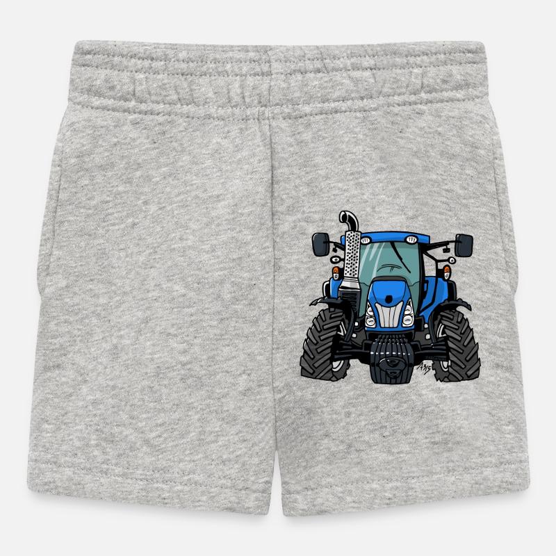 0646 BlueTractor - Short Bébé - gris chiné
