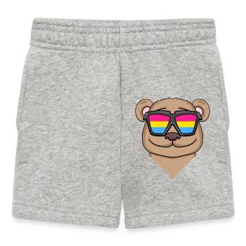 Ours pansexuel - Ours avec lunettes - Short Bébé - gris chiné - Devant