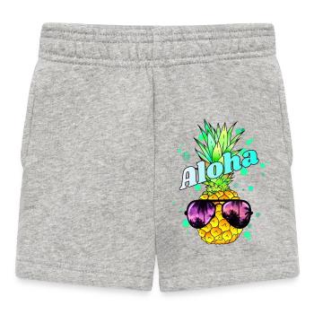 cool pineapple Aloha - Baby Shorts - heather grey - Front