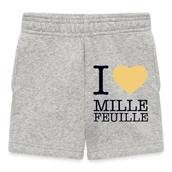 I LOVE MILLE-FEUILLE - Baby Shorts - heather grey - Front
