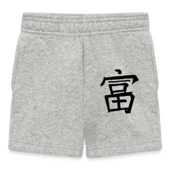 Symbole de caractère d’écriture chinoise riche - Short Bébé - gris chiné - Devant
