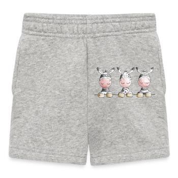 Zebra Team I Afrika Wildtier Design - Baby Shorts - Grau meliert - Vorne