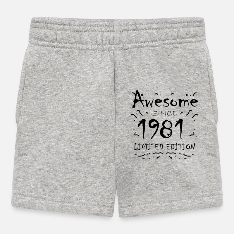 1981 - Né en 1981 - Short Bébé - gris chiné
