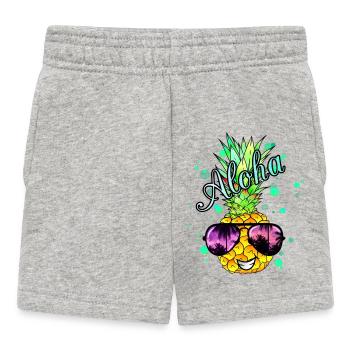 Aloha pineapple with splashes of paint - Baby Shorts - heather grey - Front